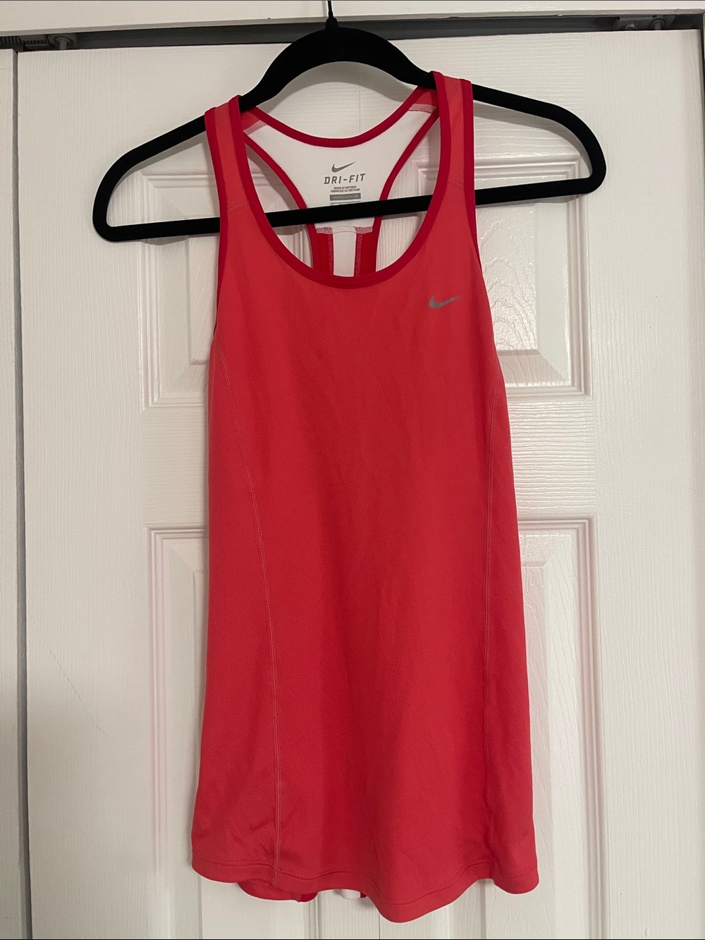 Nike Women's Coral/Pink Racerback Dri-FIT Tank Top - XS